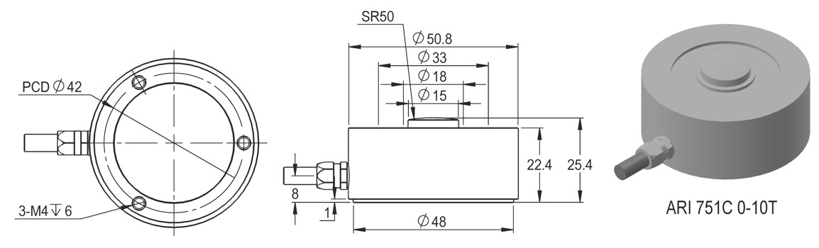微型壓式荷重元load cell - ARI751C｜至衡實業